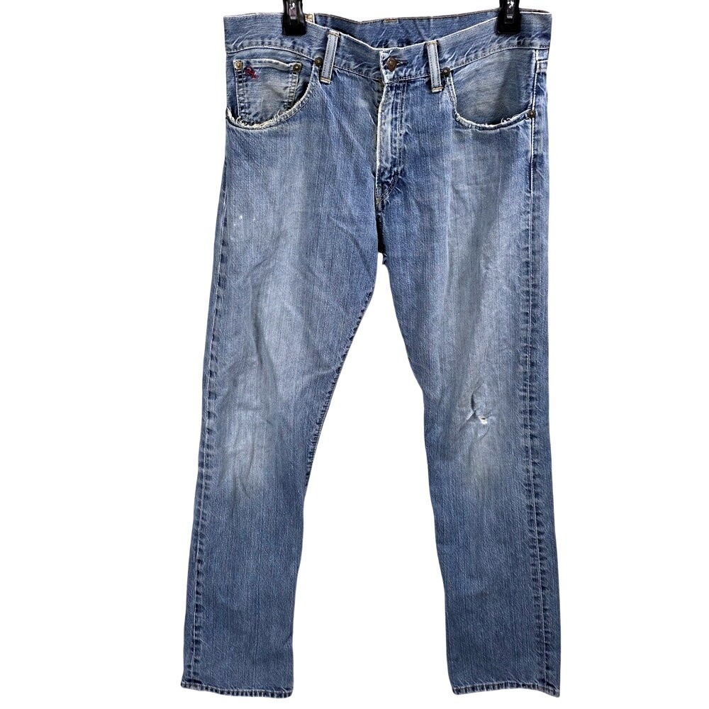 Polo Ralph Lauren Authentic Dungarees Jeans‎ 32/32 Y2K Vintage hole in left leg